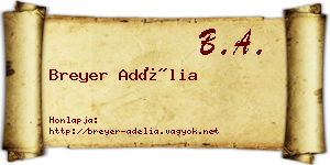 Breyer Adélia névjegykártya